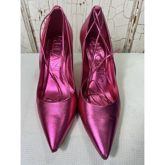 Antonio Melani Women’s Shoes Size 9.5 Heels Lillian Leather Lace-up Pumps Pink - Picture 1 of 16